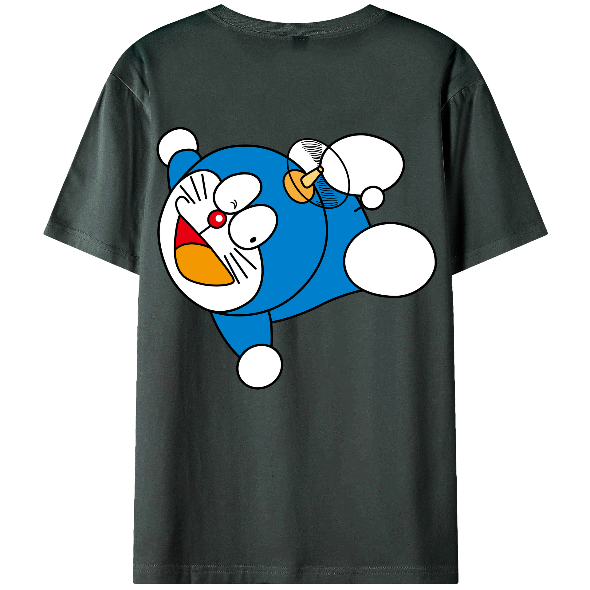 （画像用） ドラえもん Doraemon 綿100％ メンズ半袖Tシャツ（バックプリント） 通気性